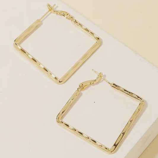 Metallic Square Hoop Earrings