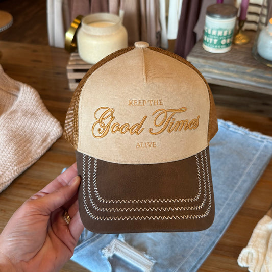 "Good Times" Embroidered Trucker Hat