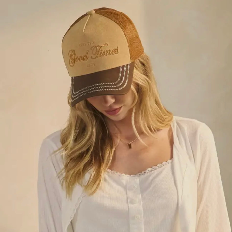 "Good Times" Embroidered Trucker Hat
