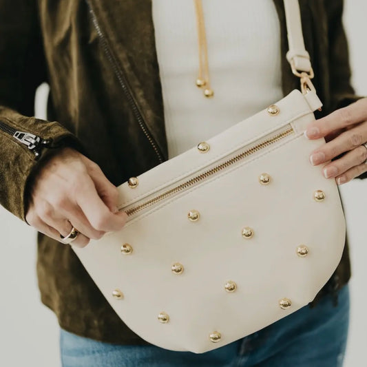 Chic Gold Studded Bum Bag