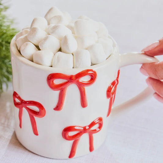 Organic Coffee Mug Sculpted Bows