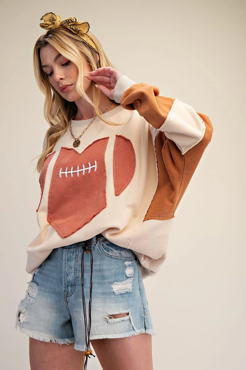 Heart Game Day Patch Crewneck