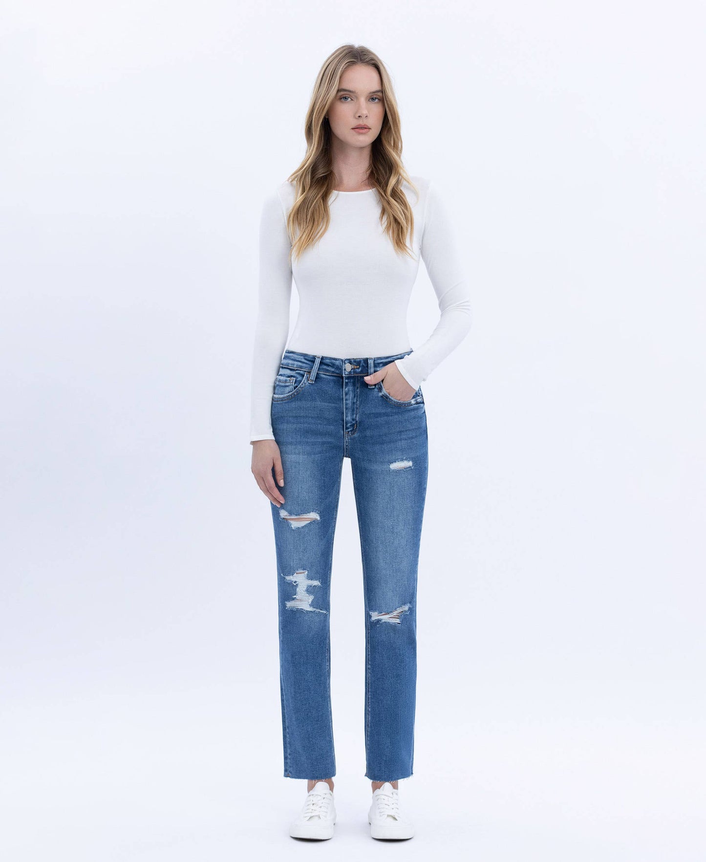 Vervet by Flying Monkey High Rise Slim Straight Jeans