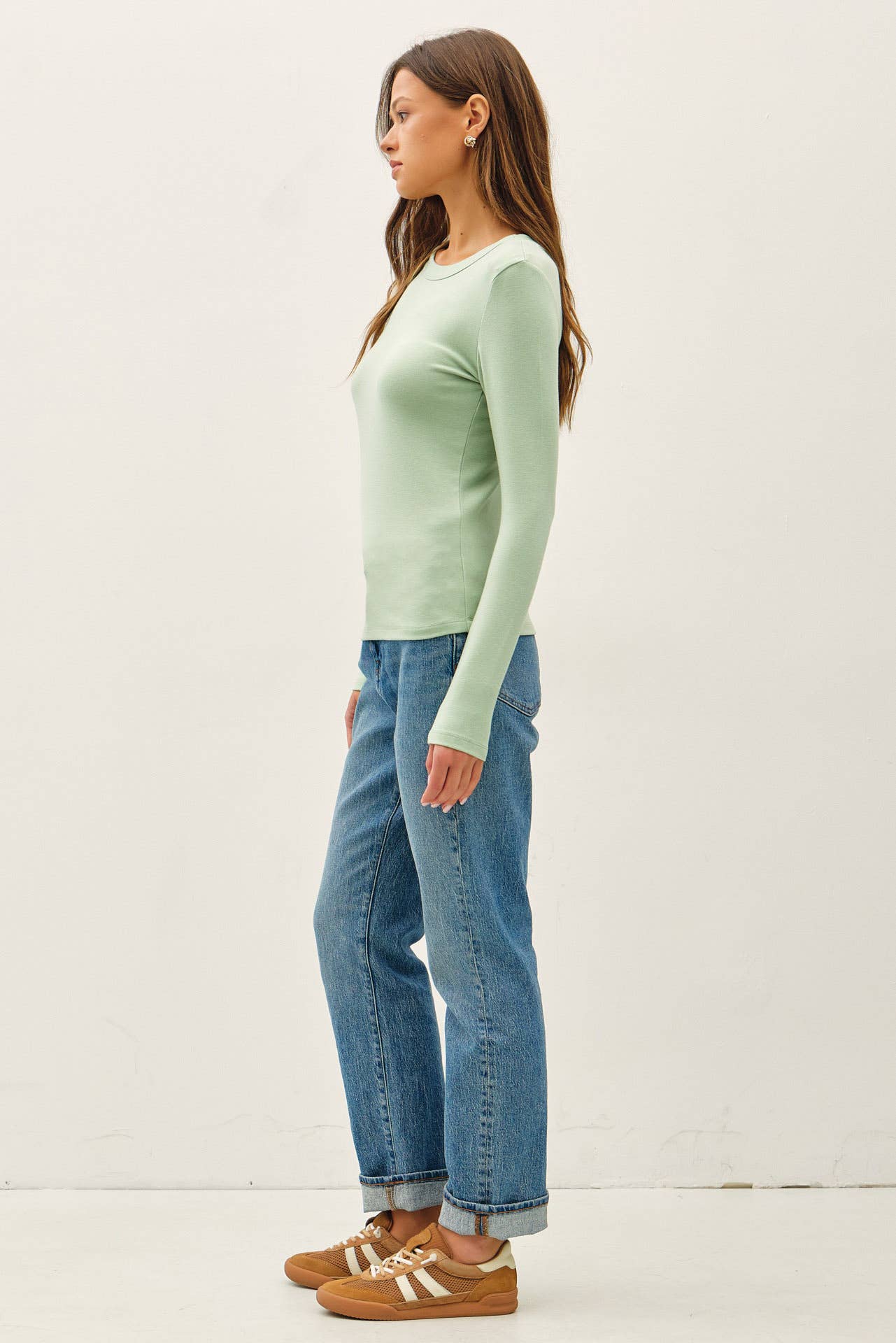 Round Neck Long Sleeve Top