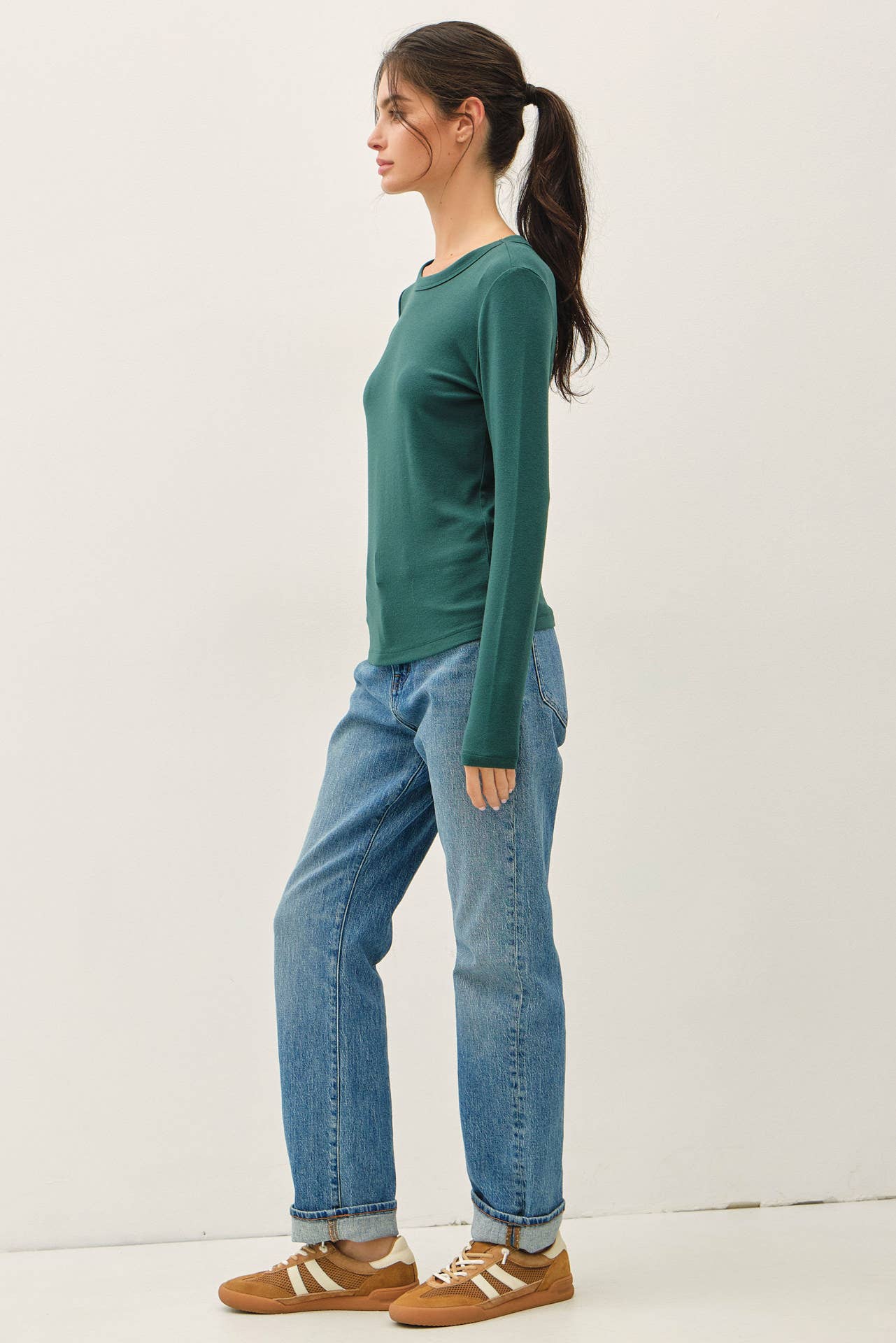 Round Neck Long Sleeve Top