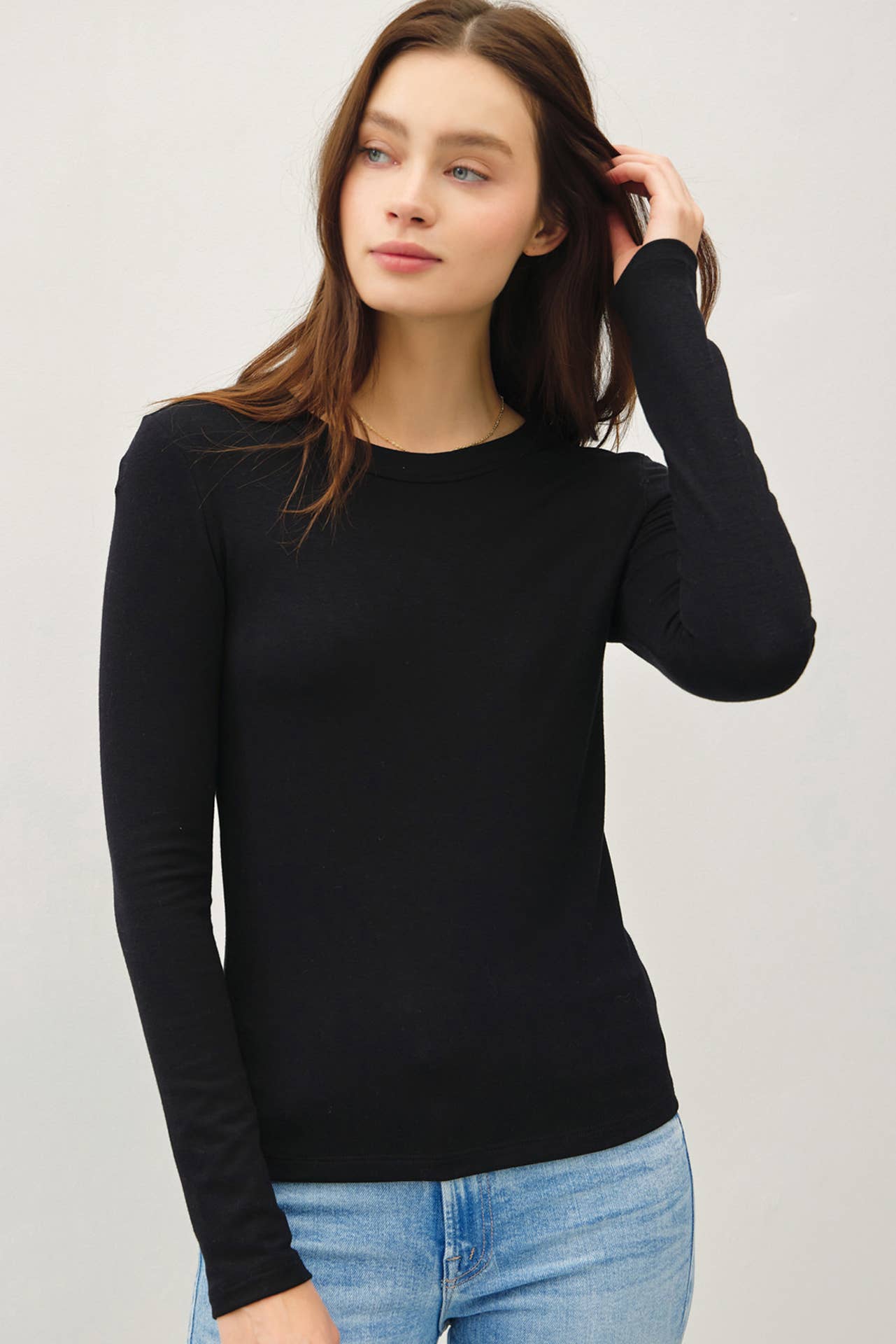 Round Neck Long Sleeve Top