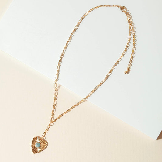 Heart Stone Chain Necklace