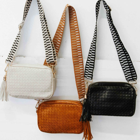 Woven Camera Crossbody Bag