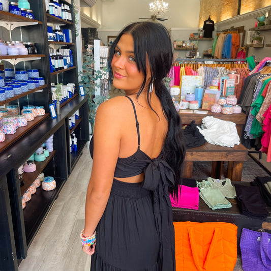 Tie Back Tiered Dress