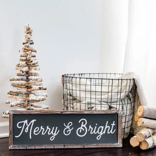 Merry and Bright Wood Sign