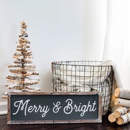 Merry and Bright Wood Sign