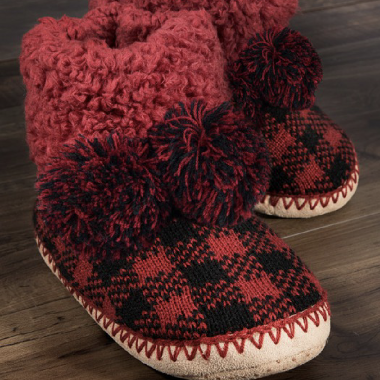 Buffalo Check Bootie Slippers