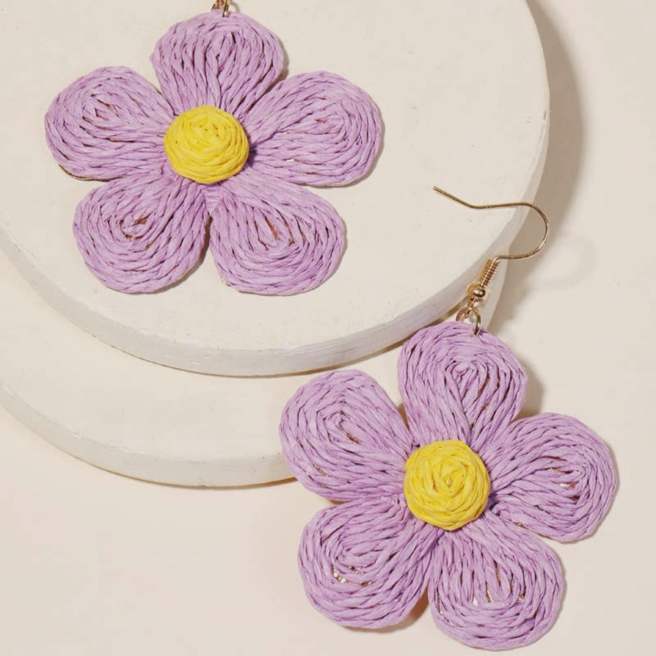 Braided Flower Drop Earrings