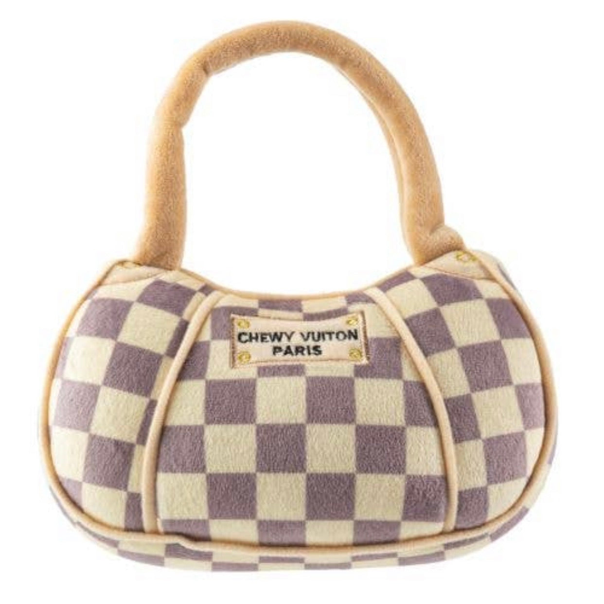 Chewy Vuiton Checker Handbag Plush Dog Toy