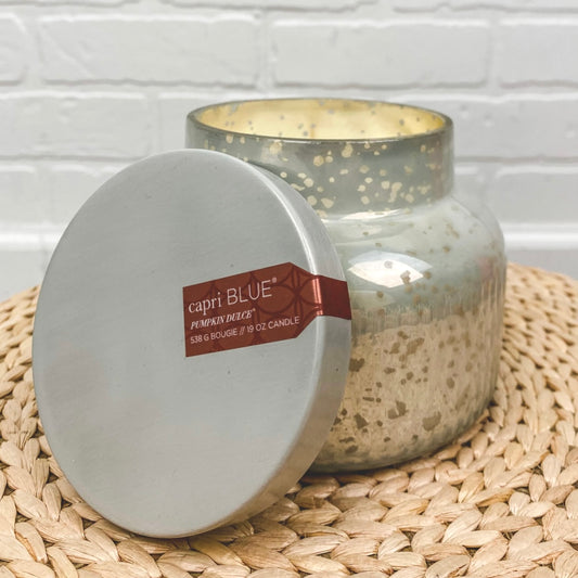 Pumpkin Dulce White Mercury Etched Signature Jar Candle